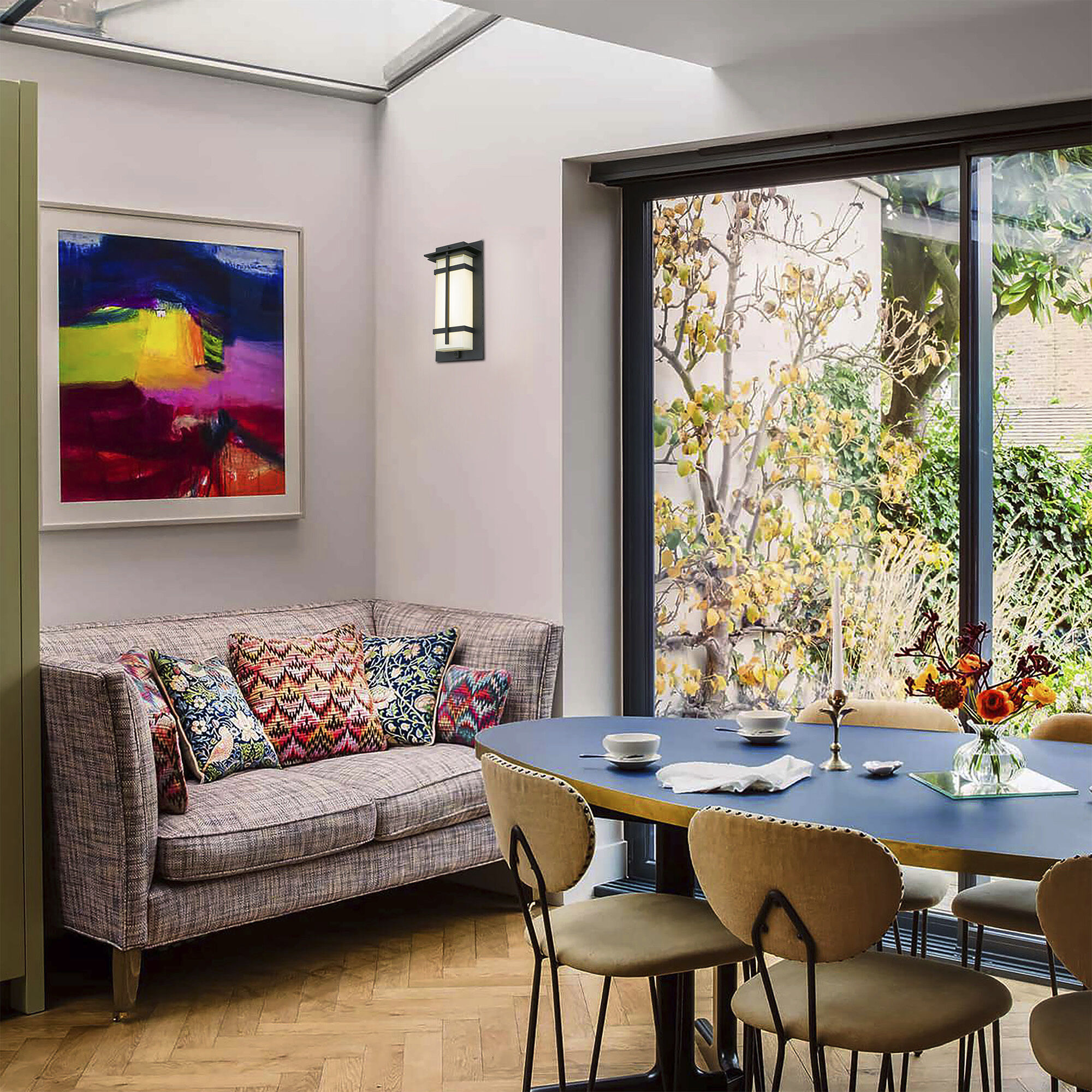 Frank LED 13.5 inch Sand Black Outdoor Wall Sconce